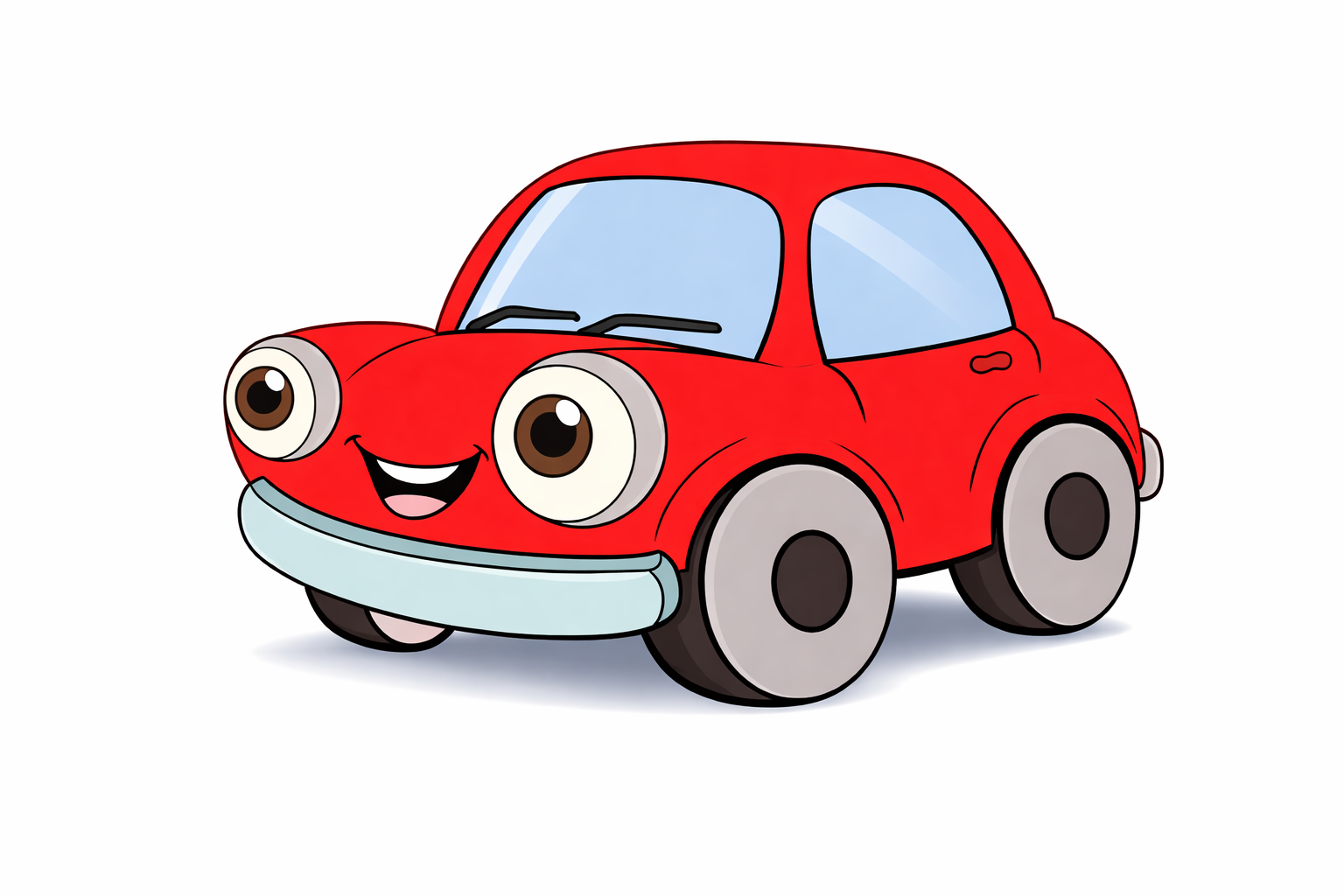 Veselé auto symbolizující prodej auta bez stresu, jasný postup výkupu a klidné vyřízení všech formalit